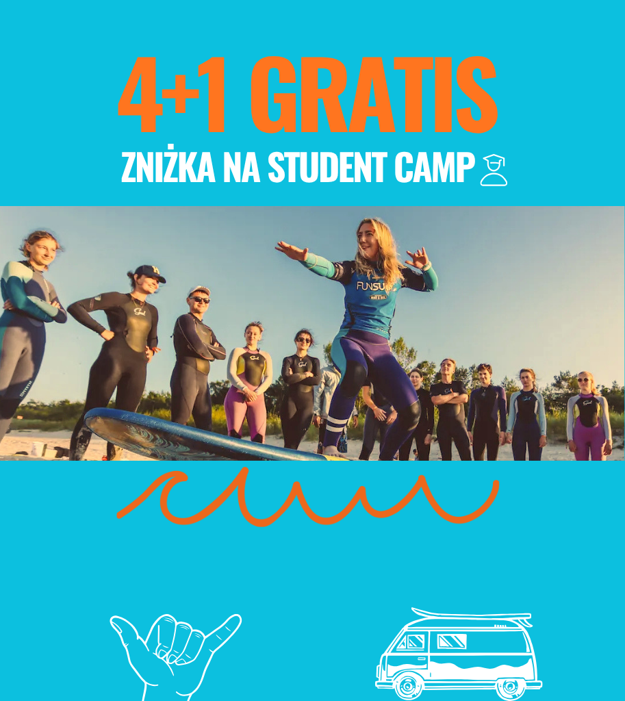 4 + 1 zniżka dla studentów na windsurfingowy Student Camp
